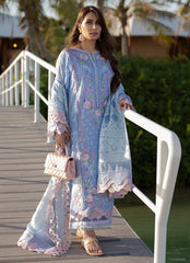 Farah Talib Aziz Luxury Lawn Collection - SANTORINI BLUE - 15