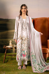 M Basic by Maria B Embroidered Arabic Lawn Suits Unstitched 3 Piece MB25PF MB-05 A – Summer Collection