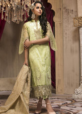 Zardaan – Guzillek Embroidered Organza Unstitched 3 Piece Suit GZK19ZD 03 Alluring Breeze – Luxury Collection