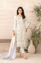 Tawakkal Fabrics Embroidered Zari Viscose Unstitched 3 Piece Suit – D-4881 – TF25SHAM – Light Grey – Winter Collection