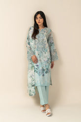 Beechtree Unstitched Embroidered Lawn 3 Piece Suit – CERULEAN RIVULET – Summer Collection