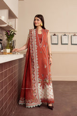 Brewed by Ayzel Unstitched Embroidered Lawn 3 Piece Suit AAF26UBL Toffee ZWU-0142-3PO – Festive Collection