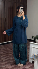 Blue Digital Farshi Shalwar Set