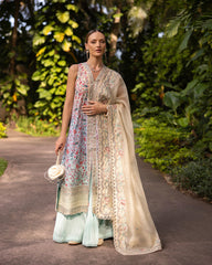 Faiza Saqlain Luxury Embroidered Lawn Suits Unstitched 3 Piece - Danica - Luxury Lawn Collection-