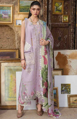 Bloom By Saira Shakira Unstitched Lawn Embroidered 3 Piece Suits- SRSKBLM-8A- Iris- Summer Collection