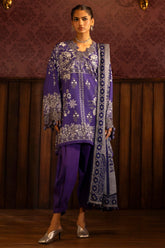 Sana Safinaz Embroidered Linen Suits Unstitched 3 Piece M243-020A-3CQ – Luxury Winter Collection