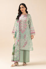 Beechtree Unstitched Embroidered Lawn 3 Piece Suit – GARNET GLINT – Summer Collection