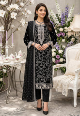 Merakish – Almas By Shahzeb Textiles Embroidered Chiffon Suits Unstitched 3 Piece ST26MK-V26- Aura Of Noir