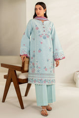 Baroque – Farasha Summer Weaves Embroidered Lawn Unstitched 3Pc Suit BFL26- Blue Slate