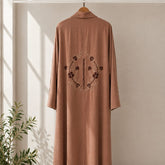 Noor Camel Brown Embroidered Abaya