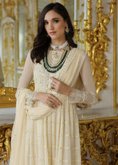 Merakish Luxury Chiffon Embroidered’23 – ST23-V9-MK Dove White