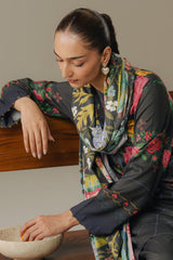 Coco by Zara Shahjahan Prints Unstitched Linen Suits 3 Piece CZS25PW Olive Hour D-5A – Winter Collection