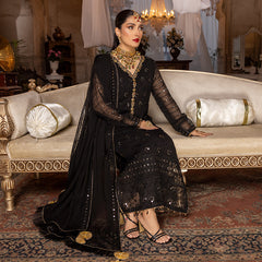 Merakish Luxury Chiffon Embroidered’22 – MERKI-C-V2-D1 – Black Orchid