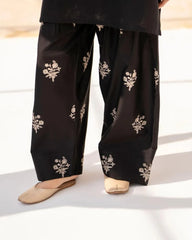 Black Sajal Emb Farshi Shalwar Set