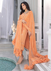Merakish Luxury Chiffon Embroidered’23 – ST23-MK6 Orange Peel