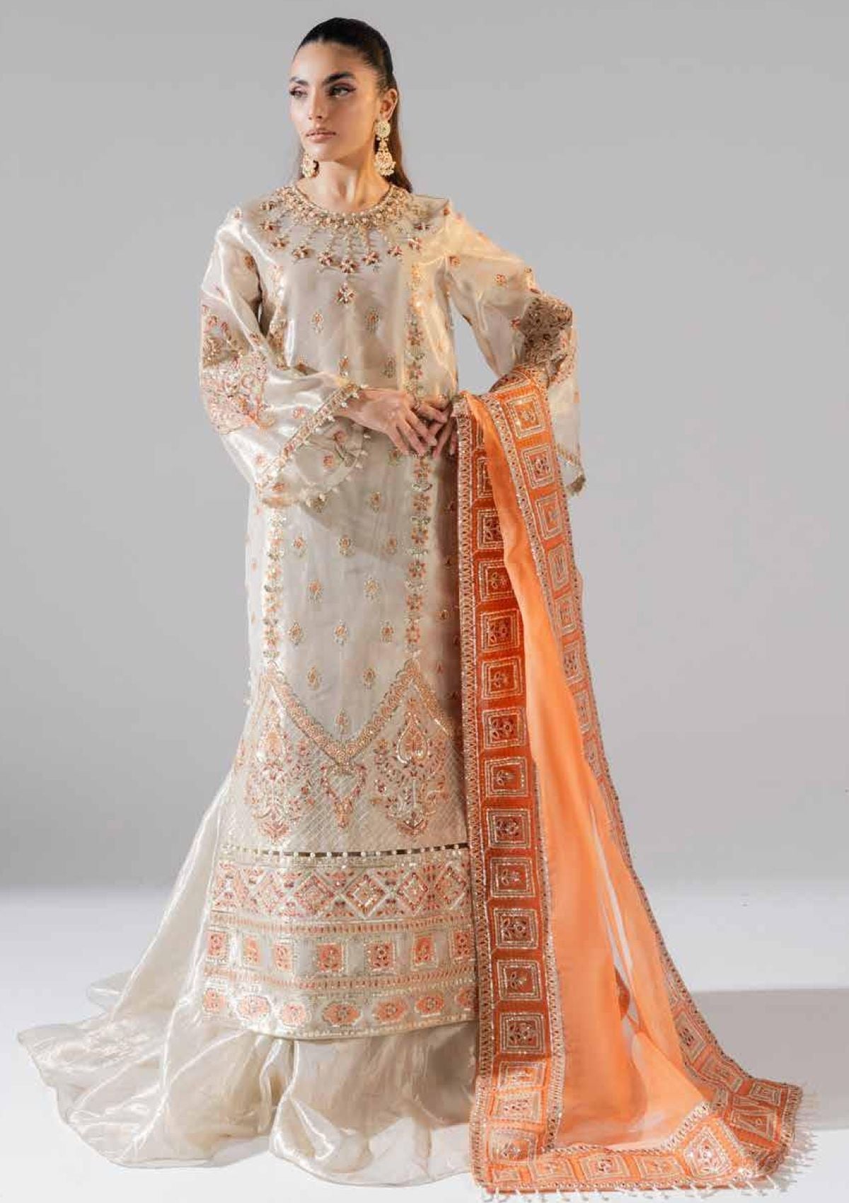 Maryum N Maria - Freesia Luxury Formals Embroidered Tissue Suit Unstitched 3 Piece FS-40027 - Dalia - Formals Collection