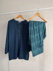 Blue Digital Farshi Shalwar Set