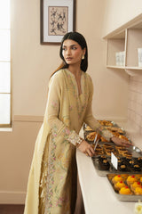 Brewed by Ayzel Unstitched Embroidered Paper Cotton 3 Piece Suit AAF26UBL Crema ZWU-0147-3PO – Festive Collection