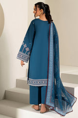 Baroque – Farasha Summer Waves Embroidered Lawn Unstitched 3Pc Suit BFL26- Pale Blue