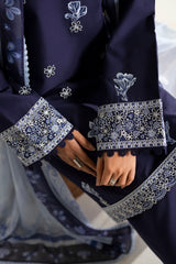 Baroque – Farasha Summer Weaves Embroidered Lawn Unstitched 3Pc Suit BFL26- Midnight Hue