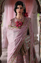 Festive by Hussain Rehar Unstitched Korean Raw Silk Embroidered 3 Piece Suit - HRFSTF4- Rukhsaar - Festive Collection
