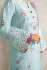 Baroque – Farasha Summer Weaves Embroidered Lawn Unstitched 3Pc Suit BFL26- Blue Slate