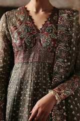 Kaashvi by Ayzel Unstitched Tissue Zari Embroidered Suits 3 Piece AAF25KW NIRVA AZW-25-V2-05 – Wedding Collection