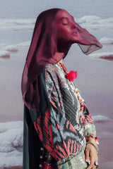 Sana Safinaz Embroidered Slub Suits Unstitched 3 Piece S241-007B-3CP – Luxury Winter Collection