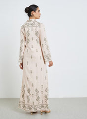 Women Pink Jalabiya with Embroidered Details