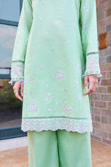 Baroque – Farasha Sorine Embroidered Lawn Unstitched 3Pc Suit BFL26- Aqua Cloud
