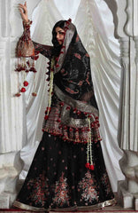 Festive by Hussain Rehar Unstitched Korean Raw Silk Embroidered 3 Piece Suit - HRFSTF2- Siyara - Festive Collection