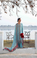 Kala Bagh By Hussain Rehar Unstitched Luxury Lawn Embroidered 3 Piece Suit - HRKBLXL-02- Sepher- Summer Collection