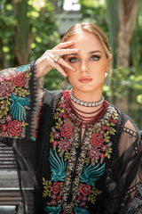 Maria B Embroidered Suits 3 Piece Unstitched Embroidered Lawn Suit | EL-23-04-Black