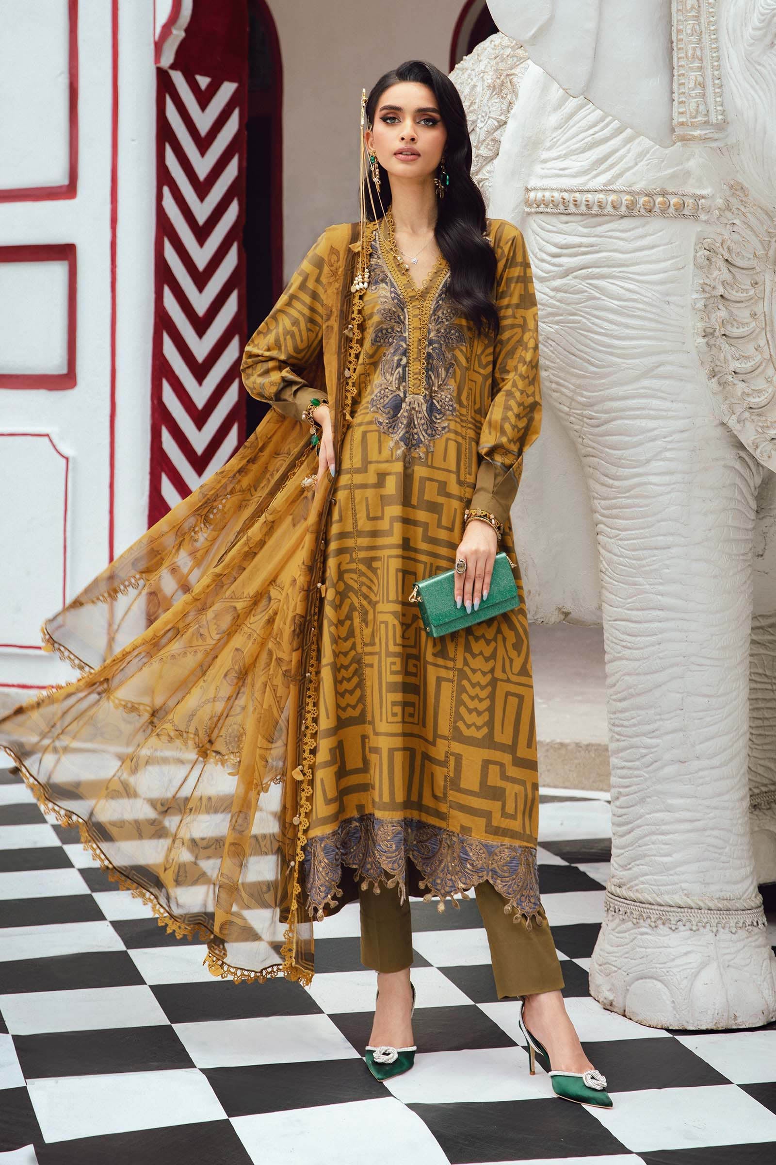 MPrints by Maria B Embroidered Suits Unstitched 3 Piece - MB25PF MPT-2703-A