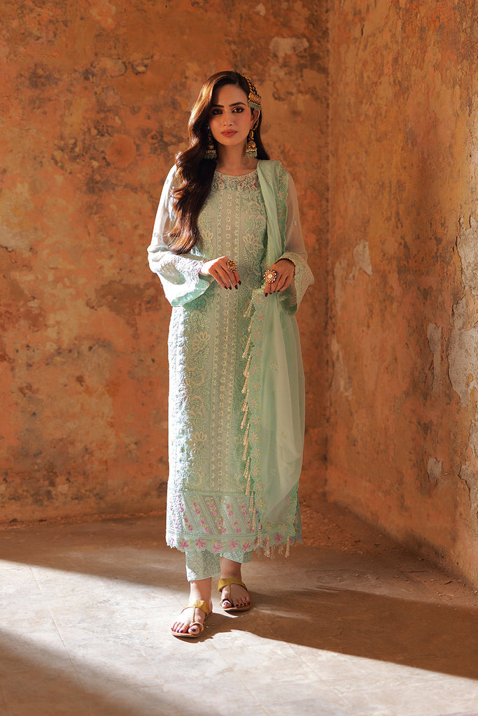 Azure Luxe Embroidered Chiffon Suits Unstitched 3 Piece AZU24LE FFAS-124 Floral Fern - Festive Collection