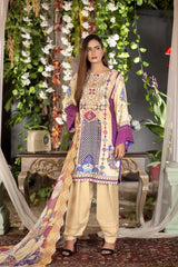 FENNEL - INAYA DIGITAL PRINTED & EMBROIDERED LINEN - 03