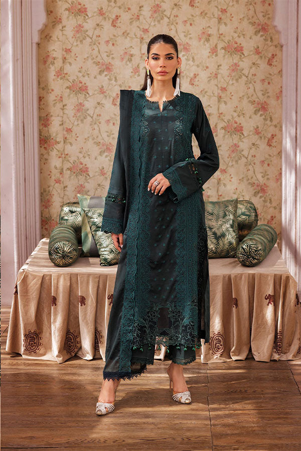 Nisa by RajBari Chikankari Embroidered Lawn Suits Unstitched 3 Piece RB25A D-05 - Summer Collection