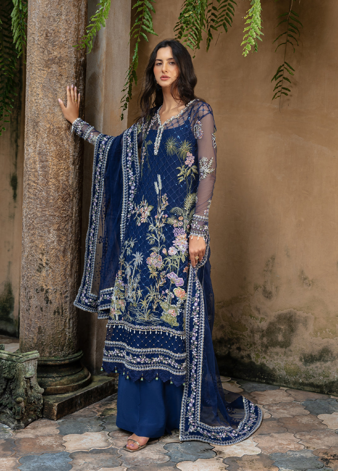 Lavie Haute by Esmel Unstitched Wedding Embroidered Net Suits 3 Piece EML25WU D-102 Seraine - Wedding Collection
