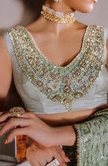 Mallika Jaan by Bushra Paracha Unstitched Embroidered Tusel Silk Dress – AMEERAN