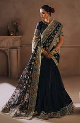 Mallika Jaan by Bushra Paracha Unstitched Embroidered Tusel Silk Saree – SAL JAAN