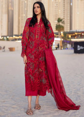 Carnation by Rang Rasiya Embroidered Lawn Suits Unstitched 3 Piece RR25CS D-08 Scarlet - Summer Collection