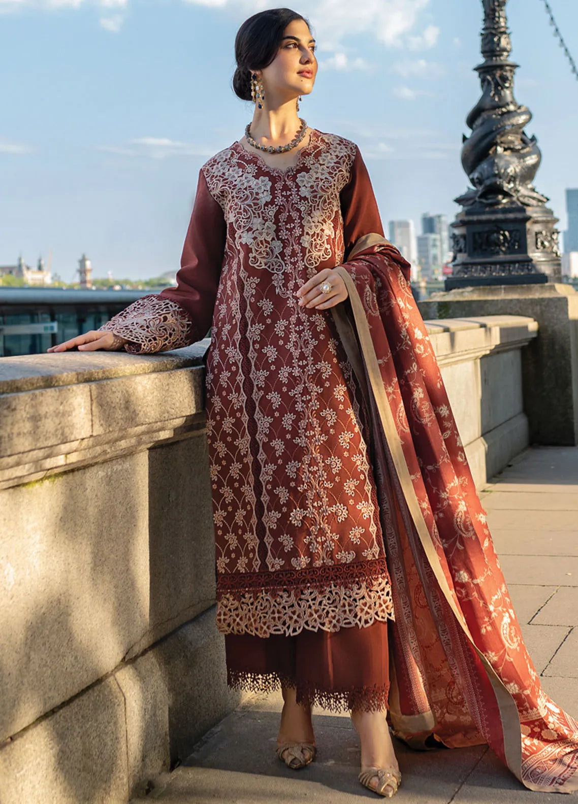 Carnation By Rang Rasiya Embroidered Linen Suit Unstitched 3 Piece RR24CE D-05 Ava - Winter Collection