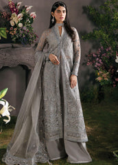 La Fuchsia By Afrozeh Embroidered Organza Suits Unstitched 3 Piece AF23LFS ALF-23-V1-03 Moonlit - Luxury Formal Collection