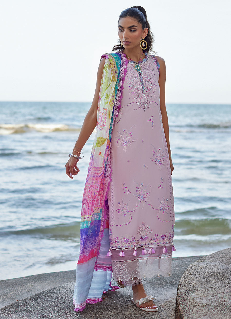 Farah Talib Aziz - Suay Luxury Lawn Embroidered'24 - Izumi Pink - 10
