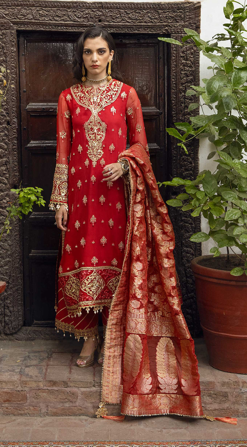 Anaya Embroidered Chiffon Suits Unstitched 3 Piece AKC22WD AKW22-07 Hiranur - Wedding Collection