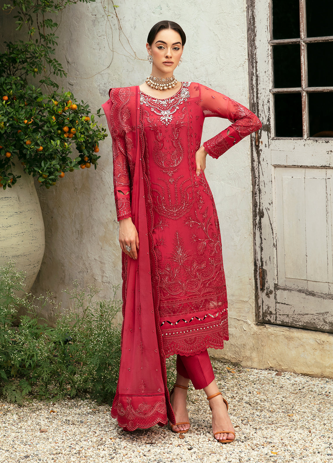 Gulaal Embroidered Chiffon Suits Unstitched 4 Piece GL24CD D-03 Ulmaria - Luxury Collection