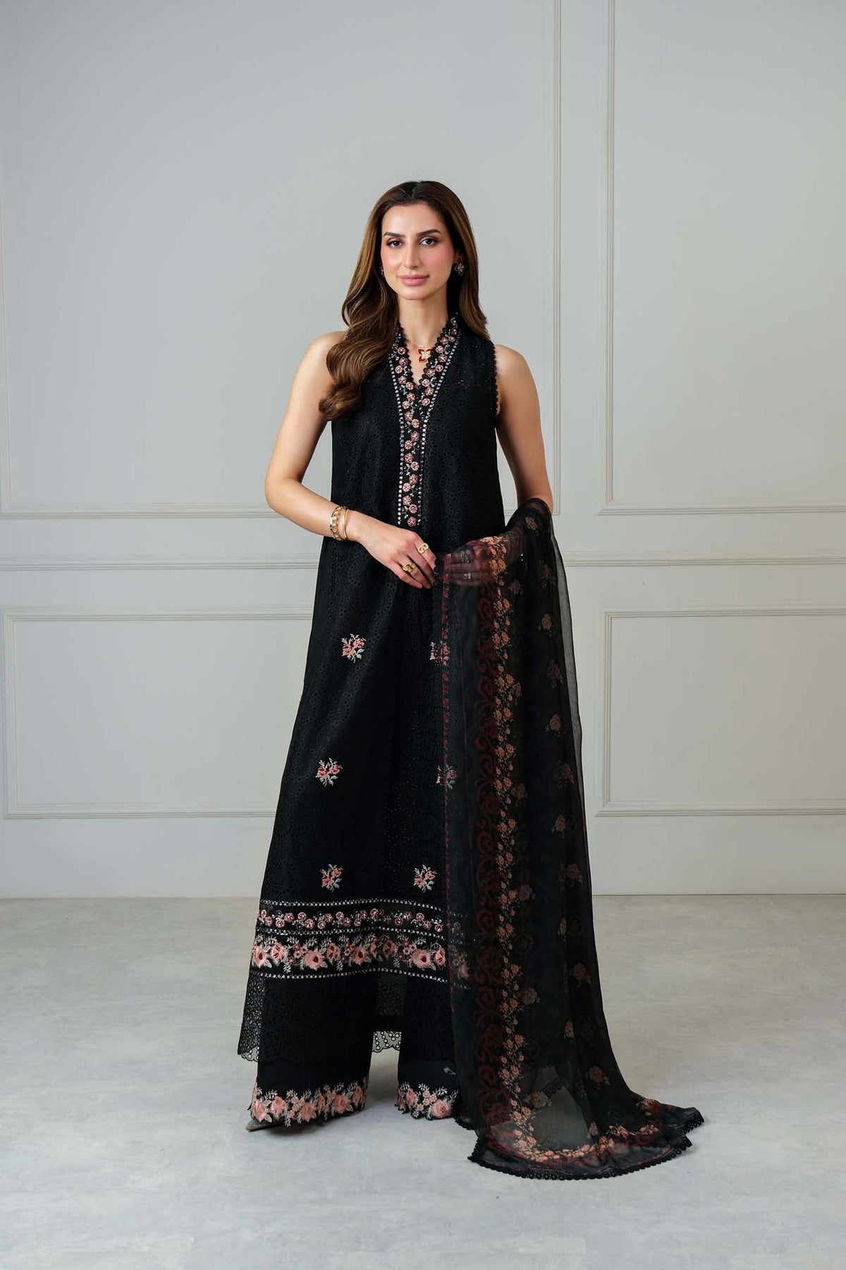 Noor by Saadia Asad Unstitched Embroidered Luxury Lawn 3 Piece Suit SA26UNL D5B-LUNAIRA – Eid Collection