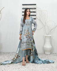 Tawakkal Fabrics Emboidered Linen Suits Unstitched 3 Piece TWF25ST D-1096 – Winter Collection