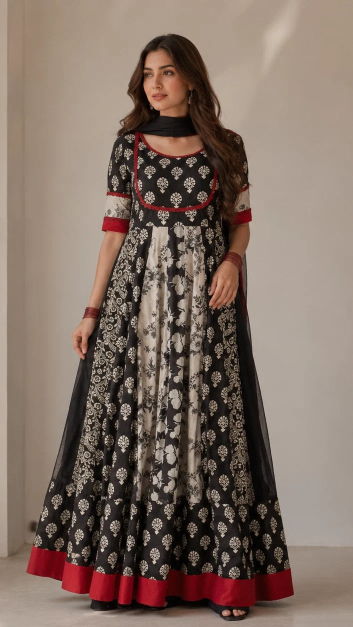 Florist Black Emb Maxi Set