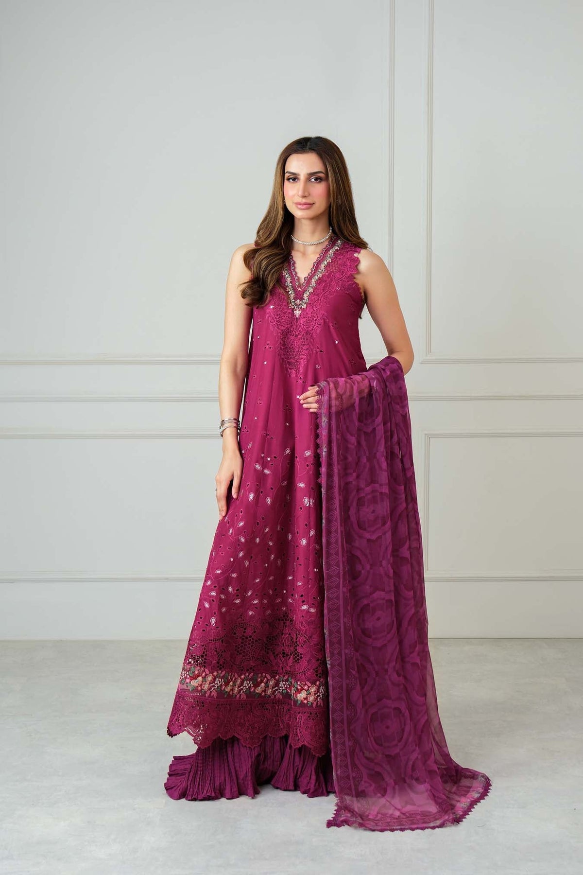 Noor by Saadia Asad Unstitched Embroidered Luxury Lawn 3 Piece Suit SA26UNL D6A-ZELINA – Eid Collection